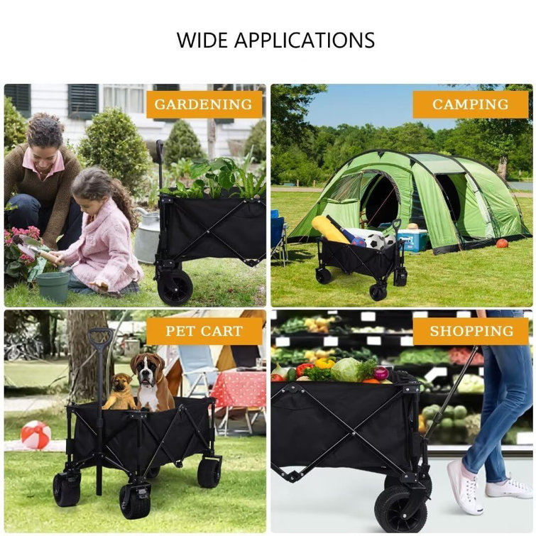 Homhougo Collapsible Garden Carts with Adjustable Handle Wayfair Canada